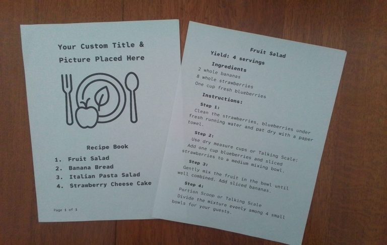 Large Print Recipe Book Large Print Version of 8.5x11 Recipe Book